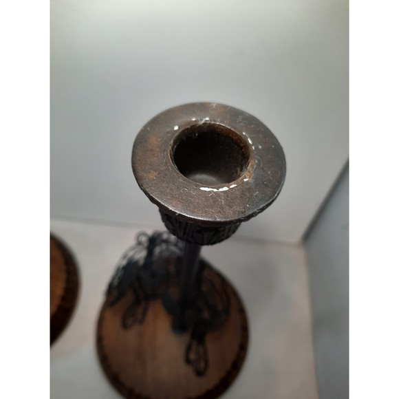 Wire Sculpted Ape Candle Holders Pair of Candlesticks - Picture 7 of 9